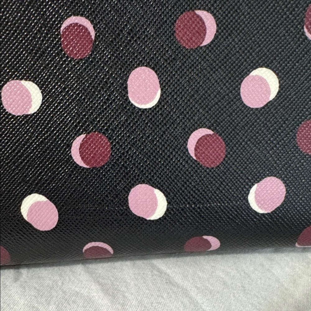 Kate Spade Payton Dome Crossbody Fiesta Zip Polka Dots Bag Black w/ Pink/Purple - Picture 13 of 13